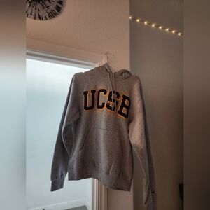 Champion Gray Hoodie with Yellow Accents